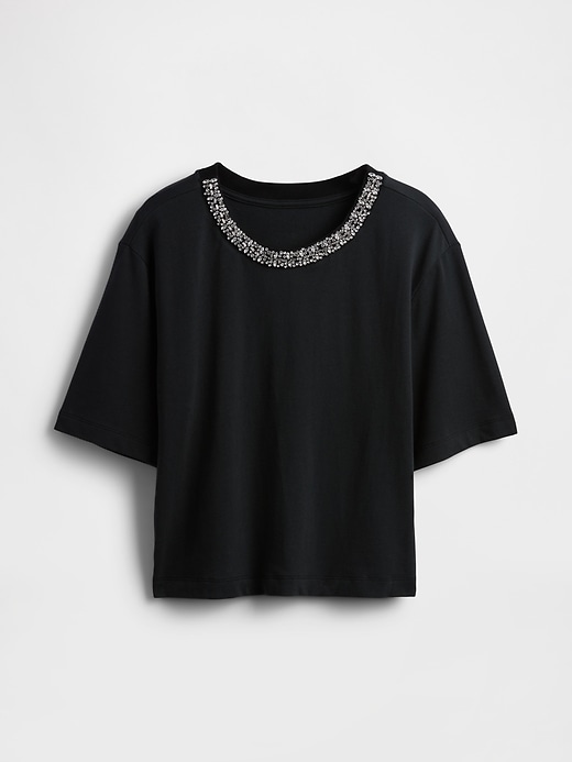 Image number 5 showing, Heavyweight Jewel-Neck Crop T-Shirt