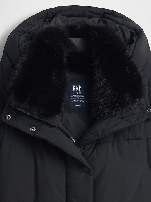 Image number 4 showing, Faux Fur-Trim Midi Puffer Jacket