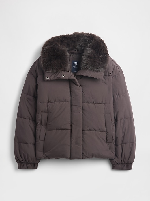 Image number 5 showing, Faux Fur-Trim Puffer Jacket