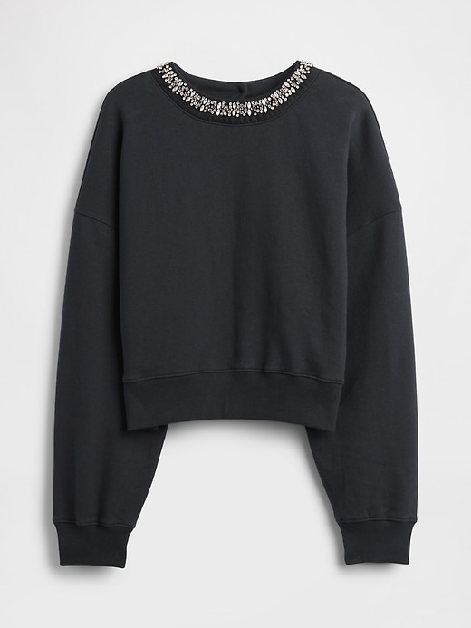 Image number 5 showing, VintageSoft Jewel-Neck Crop Sweatshirt