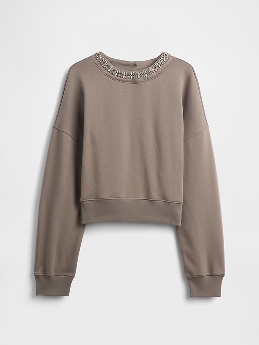 Image number 5 showing, VintageSoft Jewel-Neck Crop Sweatshirt