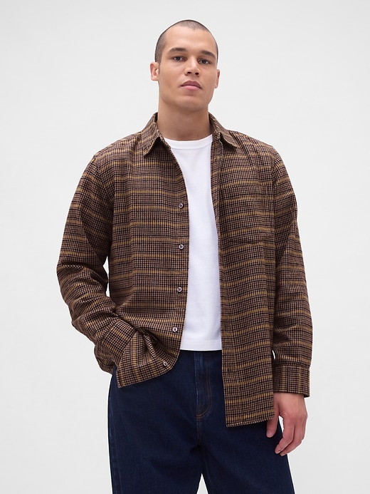 Image number 1 showing, Organic Cotton Relaxed Flannel Shirt