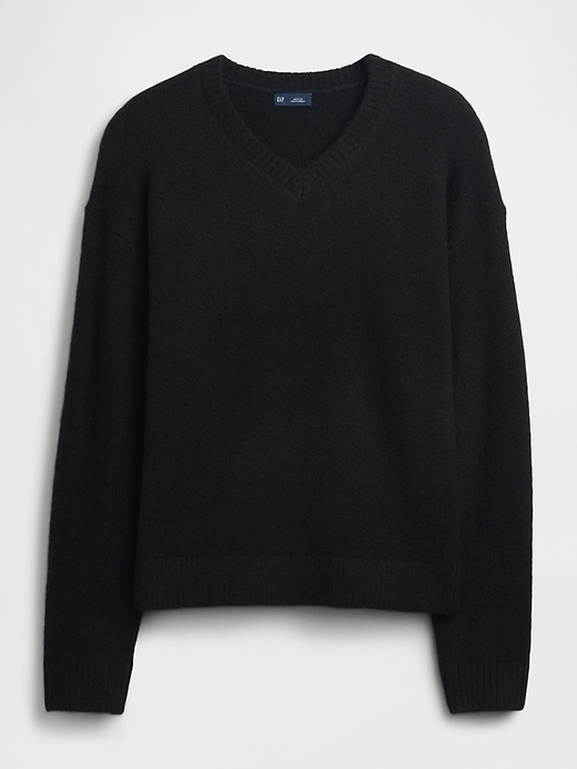 Image number 5 showing, Relaxed V-Neck Crop Sweater