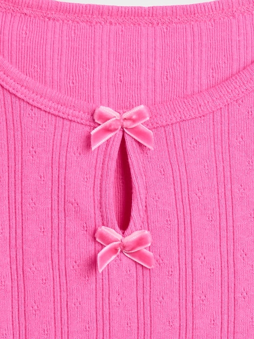 Image number 3 showing, Baby & Toddler Pointelle Bow Top