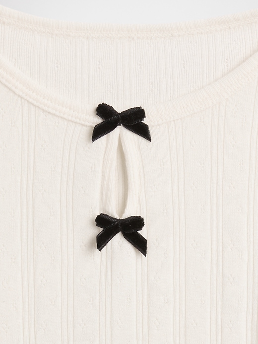 Image number 3 showing, Baby & Toddler Pointelle Bow Top