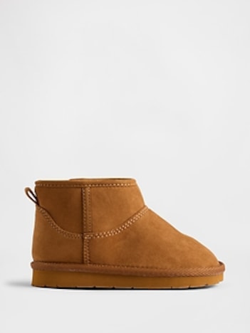 Toddler Vegan Suede Sherpa-Lined Boots