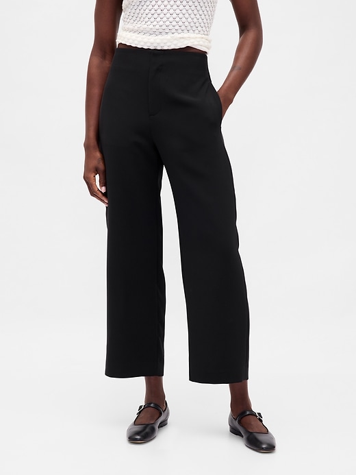 Image number 2 showing, High Rise Twill Straight Ankle Pants