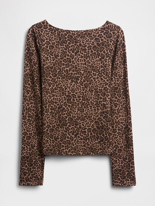 Image number 5 showing, CloseKnit Jersey Boatneck Open-Back T-Shirt