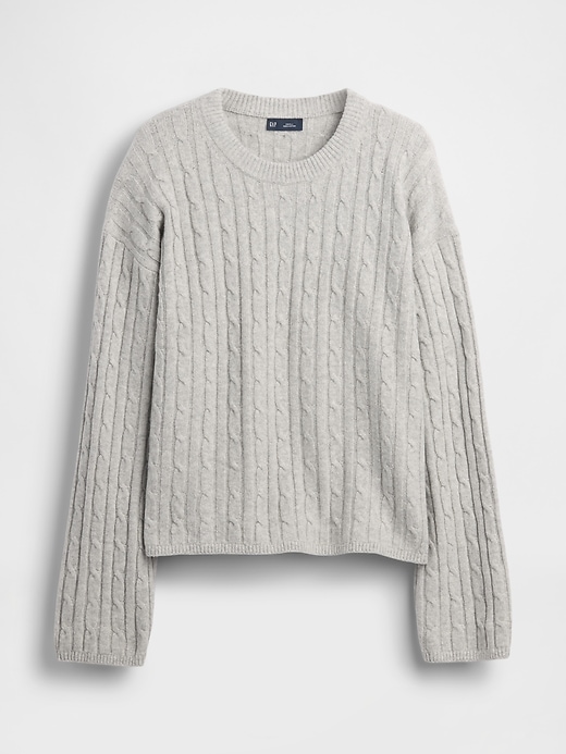Image number 5 showing, CashSoft Cable-Knit Crewneck Sweater