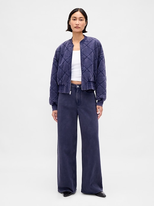 Image number 1 showing, Heavyweight French Terry Wide-Leg Sweatpant Jeans