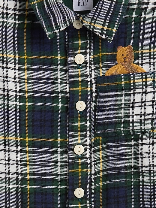 Image number 3 showing, Baby Flannel Bear Pocket One-Piece