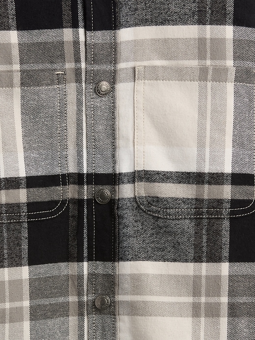 Image number 5 showing, Kids Sherpa-Lined Hooded Flannel Shirt Jacket