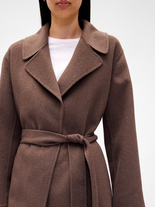 Image number 4 showing, Wool-Blend Wrap Coat