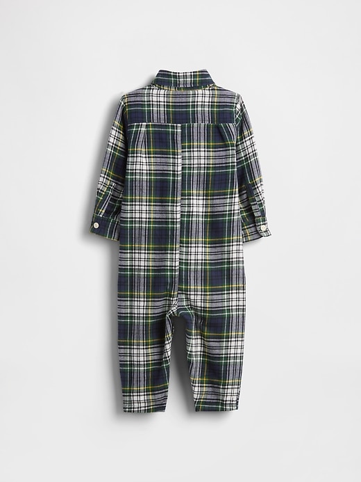 Image number 2 showing, Baby Flannel Bear Pocket One-Piece