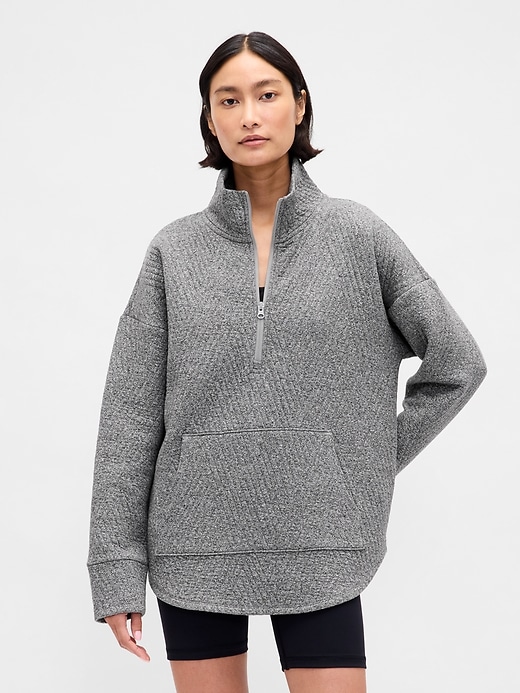 Image number 1 showing, GapFit Quilted Jacquard Half-Zip Pullover