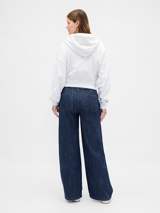 Image number 2 showing, Maternity Full Panel Easy Wide-Leg Jeans