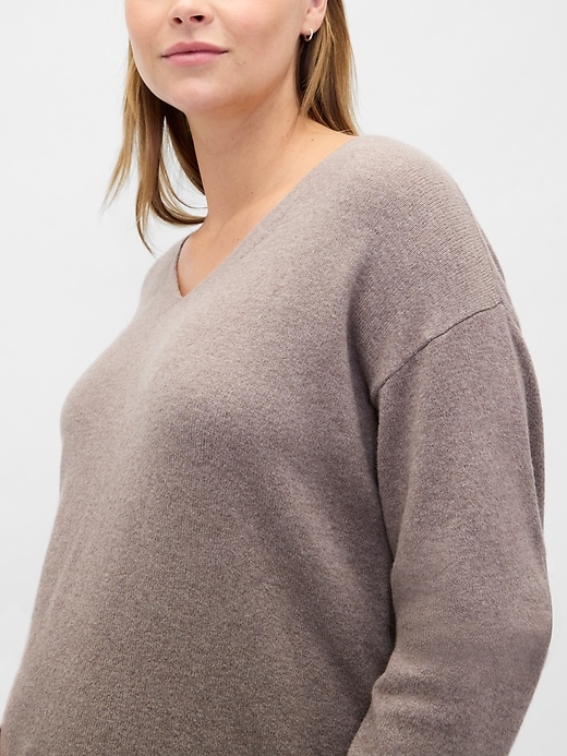 Image number 4 showing, Maternity CashSoft V-Neck Sweater