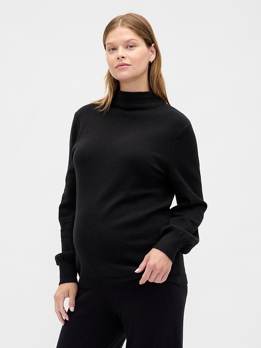 Image number 1 showing, Maternity CashSoft Turtleneck Sweater
