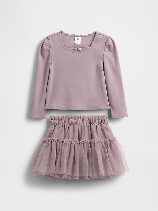Image number 2 showing, Baby & Toddler Rib & Tulle Outfit Set