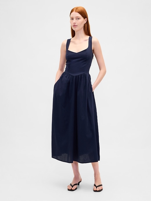 Image number 1 showing, Seamed Drop-Waist Maxi Dress