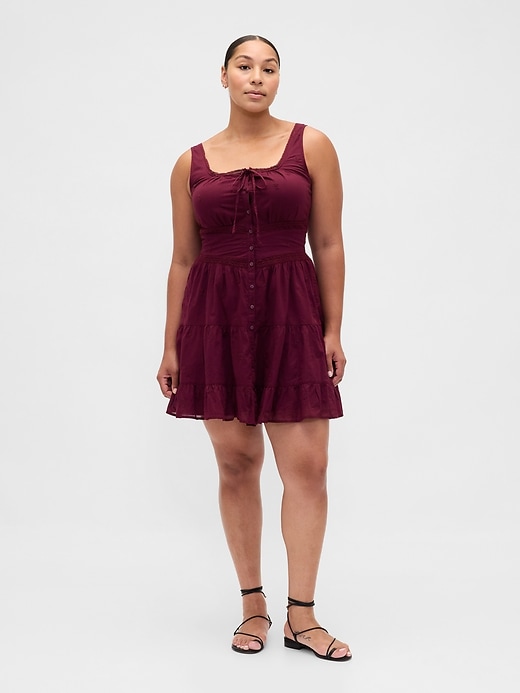 Image number 5 showing, Lace-Trim Tiered Mini Dress