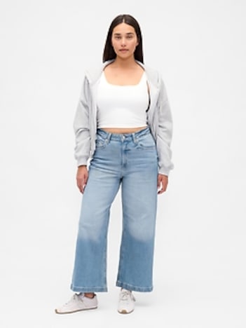 Curvy High Stride Wide-Leg Ankle Jeans