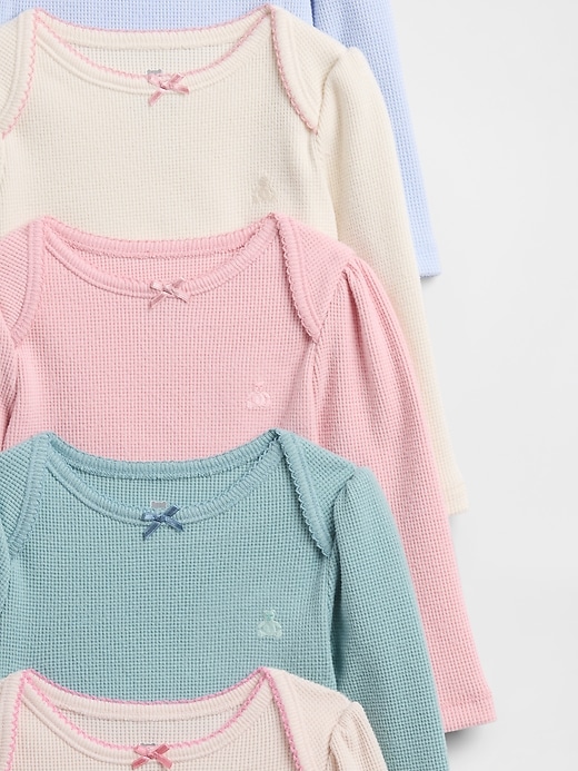 Image number 3 showing, Baby First Favorites Softspun Waffle Bodysuit (5-Pack)
