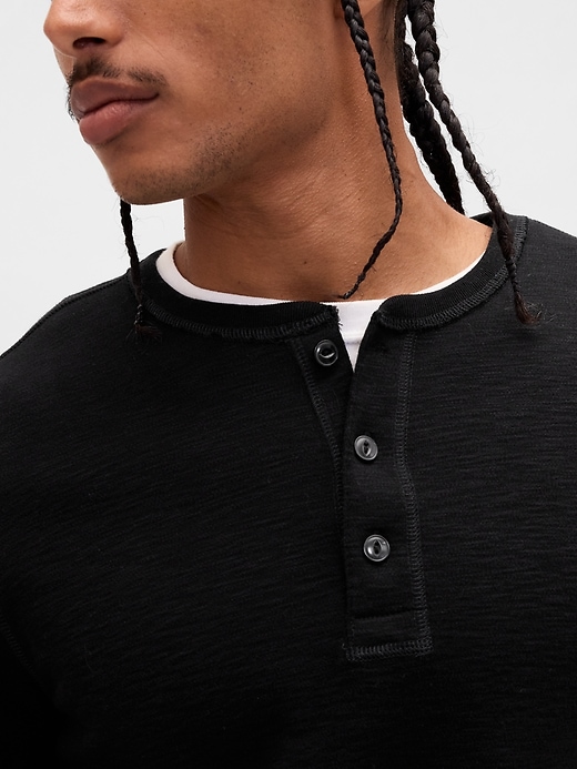 Image number 4 showing, Double-Knit Henley T-Shirt