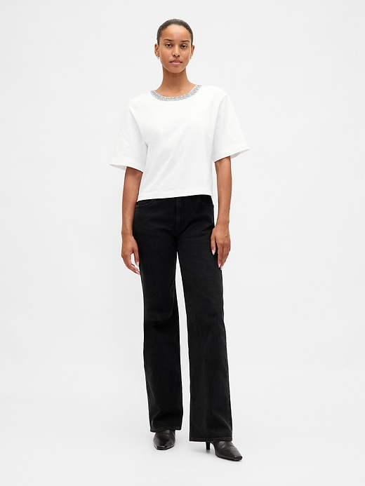 Image number 2 showing, Heavyweight Jewel-Neck Crop T-Shirt