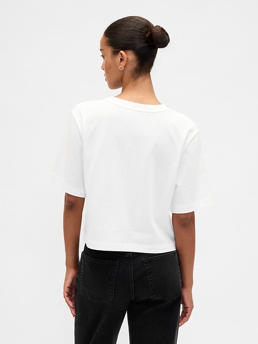 Image number 3 showing, Heavyweight Jewel-Neck Crop T-Shirt