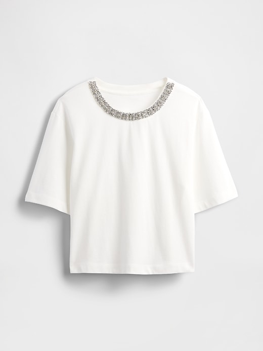 Image number 5 showing, Heavyweight Jewel-Neck Crop T-Shirt