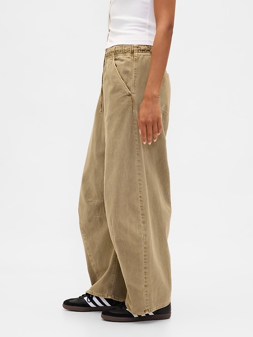 Image number 3 showing, Mid Rise Twill Easy Horseshoe Pants