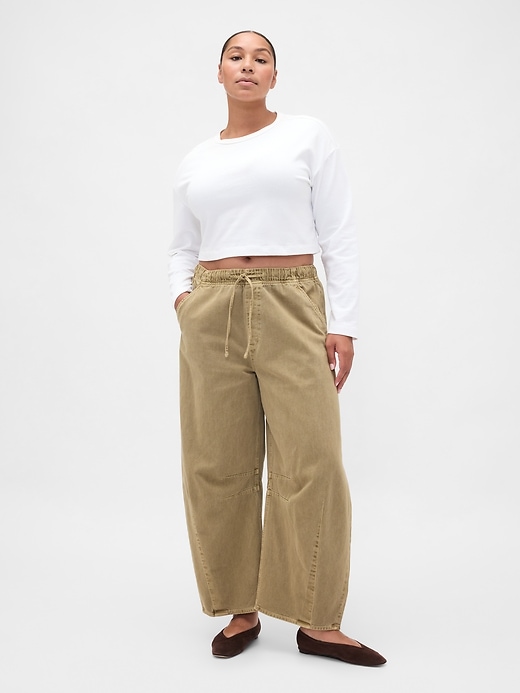 Image number 5 showing, Mid Rise Twill Easy Horseshoe Pants