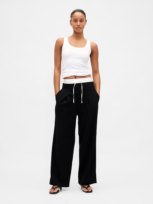 Image number 1 showing, Mid Rise Double-Waist Pants