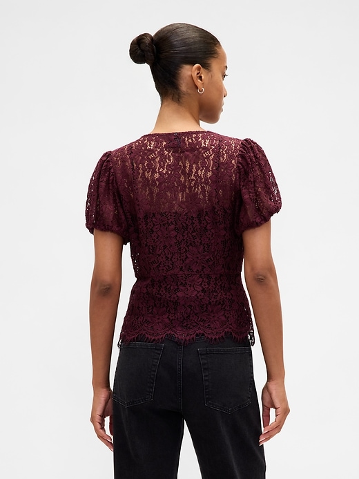 Image number 3 showing, Lace V-Neck Top