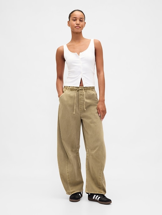 Image number 1 showing, Mid Rise Twill Easy Horseshoe Pants