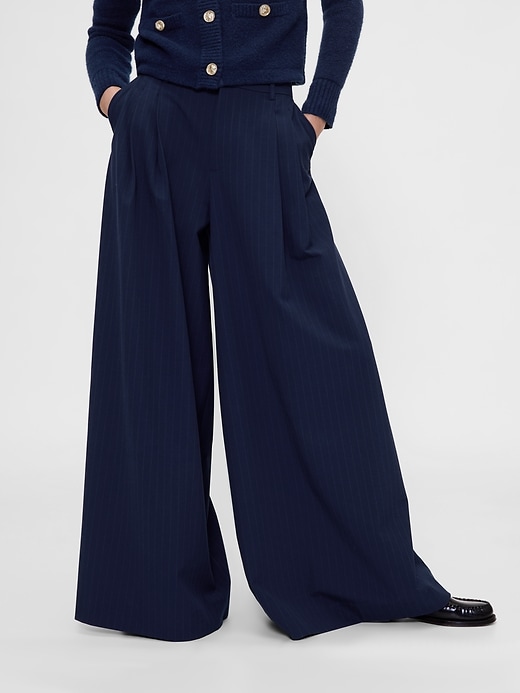Image number 2 showing, GapStudio Mid Rise Pleated Baggy Trousers