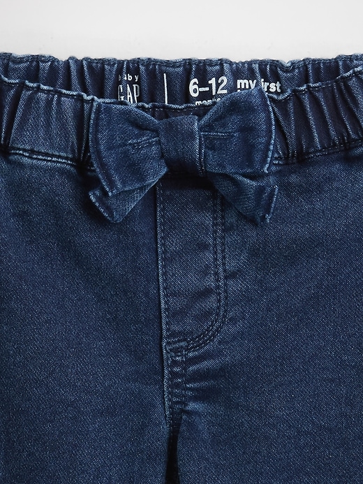 Image number 3 showing, Baby Knit Pull-On Bow Barrel Jeans