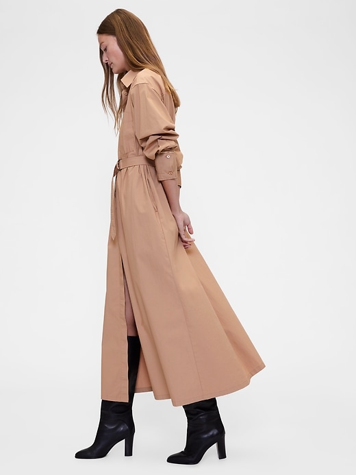 Image number 3 showing, GapStudio Poplin Belted Maxi Shirtdress