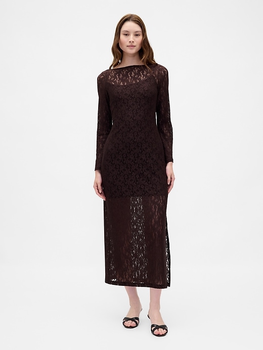 Image number 1 showing, Lace Bell-Sleeve Maxi Dress