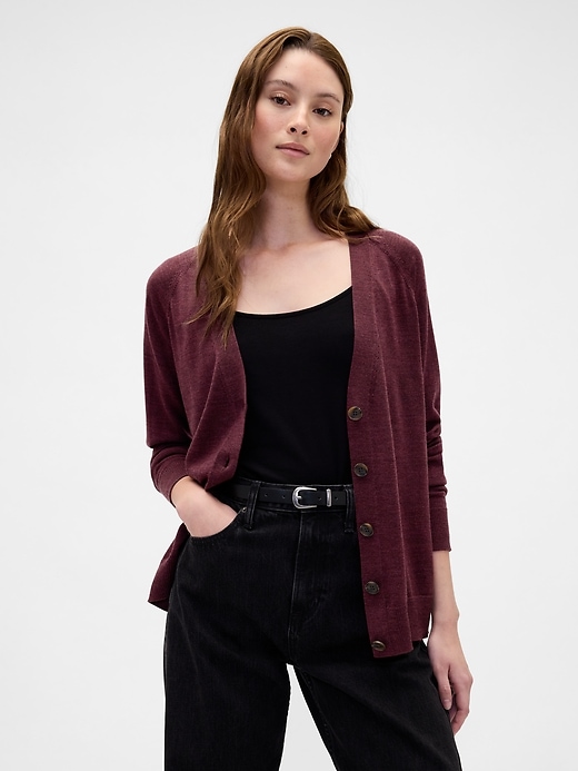 Image number 1 showing, Merino Boyfriend Cardigan
