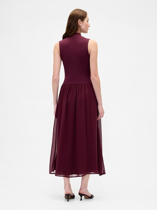 Image number 2 showing, Modern Mockneck Mixed Media Maxi Dress