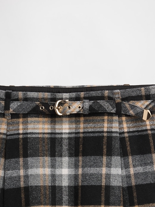Image number 4 showing, Wool-Blend Pleated Mini Skort