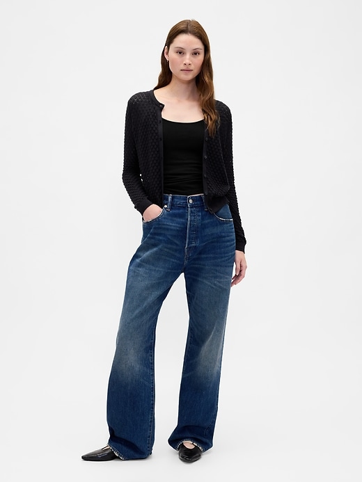 Image number 2 showing, CashSoft Stretch Pointelle Cardigan