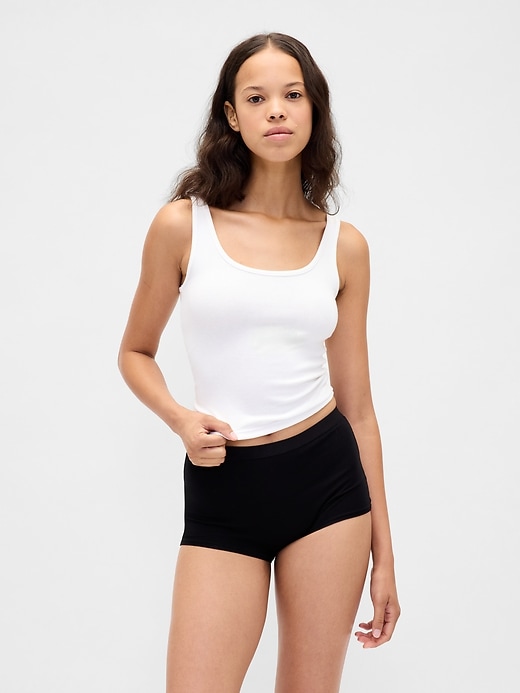 Image number 1 showing, Organic Stretch Cotton High Rise Shorty