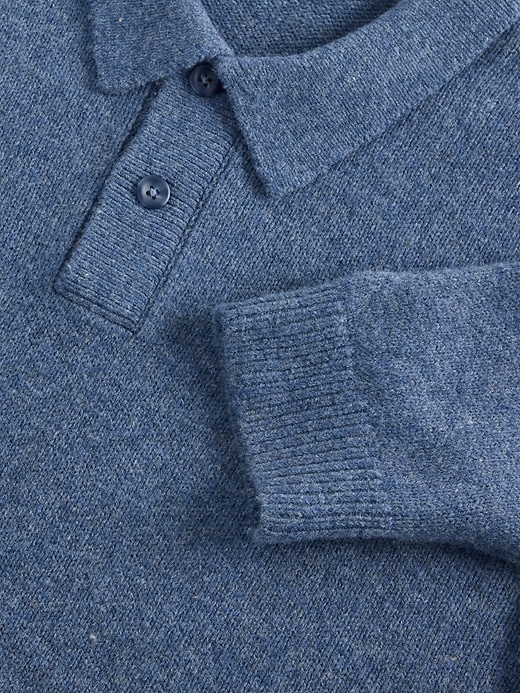 Image number 4 showing, Merino Wool-Blend Polo Sweater