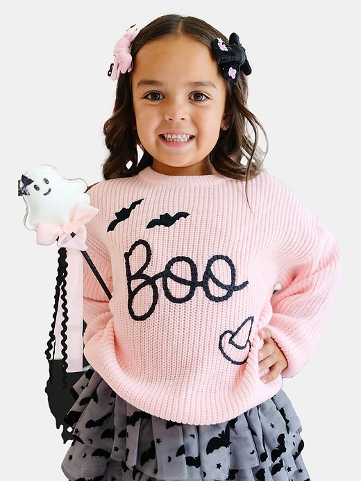 Image number 4 showing, Sweet Wink Boo Bat Halloween Knit Sweater