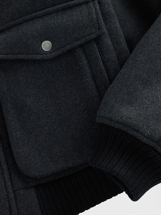 Image number 4 showing, Wool-Blend Relaxed Bomber Jacket