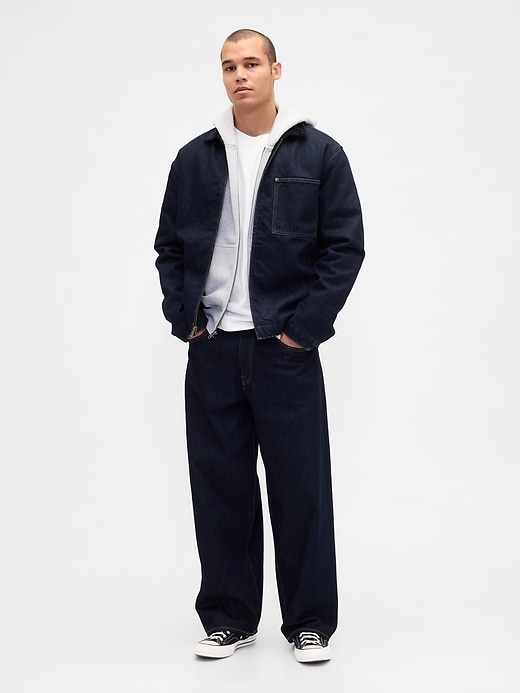 Image number 2 showing, Denim Lined Zip Chore Jacket
