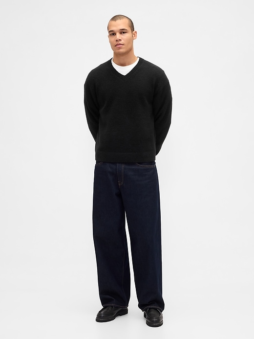 Image number 2 showing, Relaxed V-Neck Crop Sweater